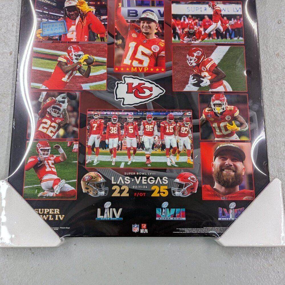 Super Bowl LVIII 2024 Kansas City Chiefs - Champions 16x20" Poster-Plaque *NEW* - Picture 3 of 5
